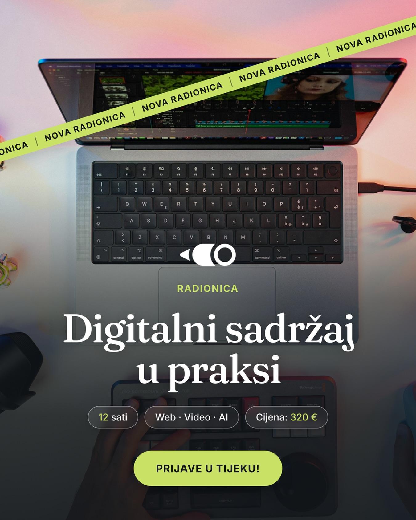 Nova radionica: Digitalni sadržaj u praksi 💻🎬 U 12 sati prolazite cijeli put digitalnog sadržaja: od briefa klijenta, preko web stranic…