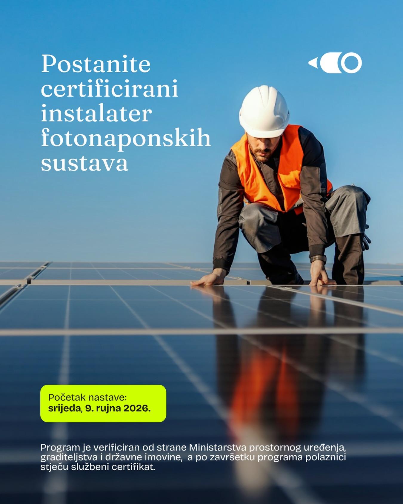 Postanite certificirani instalater fotonaponskih sustava!