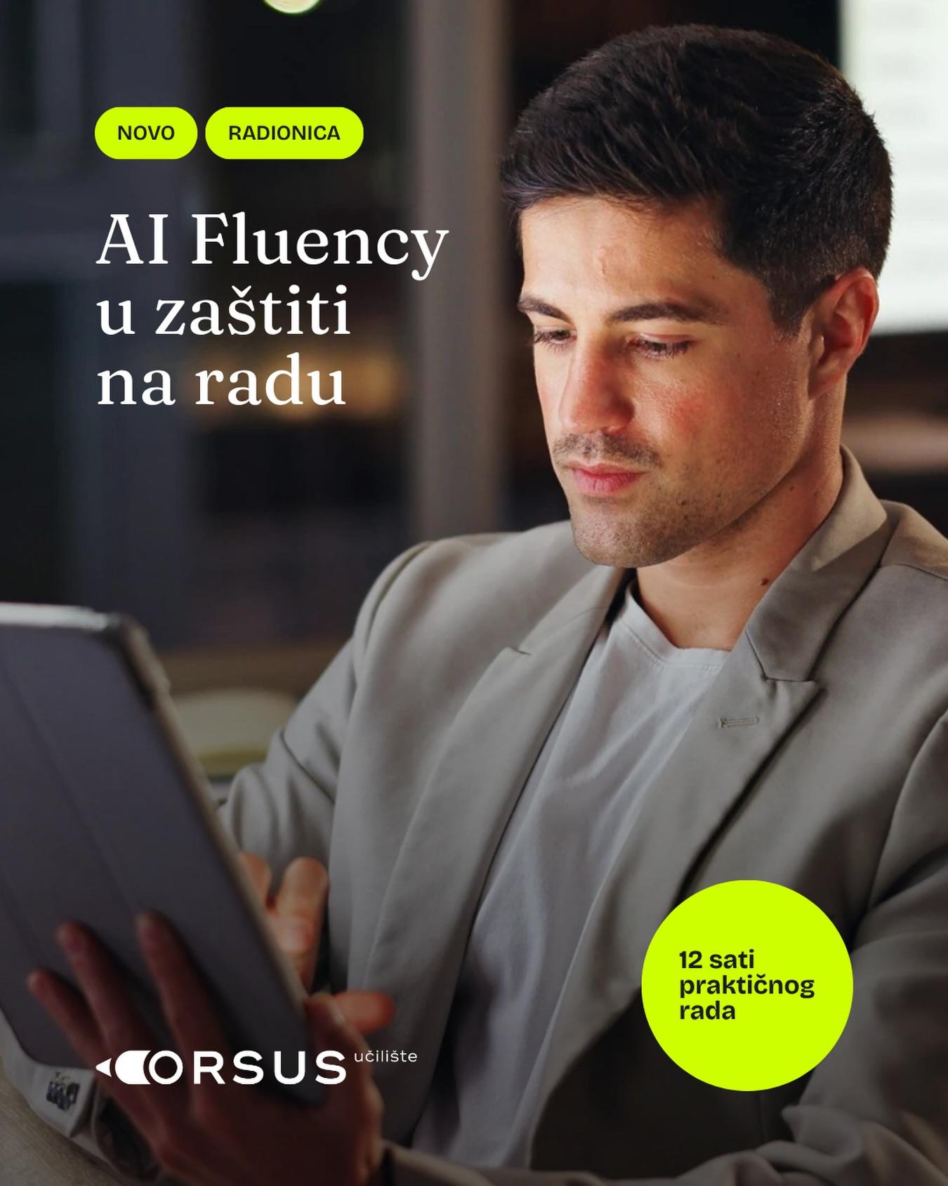 Predstavljamo novu radionicu: AI Fluency u zaštiti na radu 🚀 Umjetna inteligencija ušla je i u zaštitu na radu.